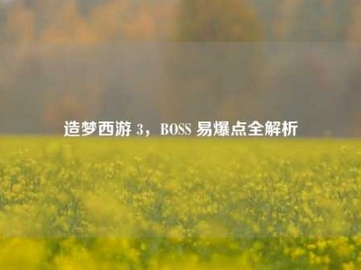造梦西游 3，BOSS 易爆点全解析
