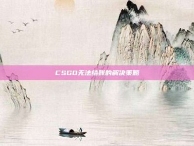 CSGO无法结账的解决策略