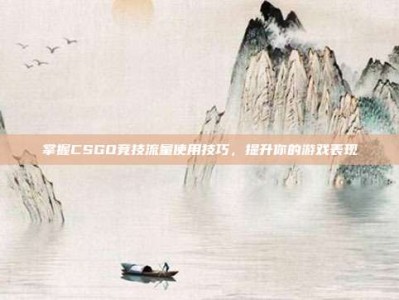掌握CSGO竞技流量使用技巧，提升你的游戏表现