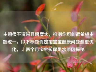 主题很不清晰且跨度大，推测你可能很希望主题统一，以下标题假定按宝宝健康问题侧重优化，，两个月宝宝拉屎带水原因探秘