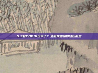 5.3号COD16玩不了？全面攻略助你轻松应对