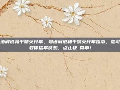 粤语解说和平精英开车，粤语解说和平精英开车指南，老司机教你揸车食鸡，点止快咁简单！