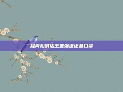 程青松喊话王宝强退还金扫帚