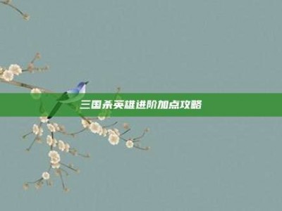 三国杀英雄进阶加点攻略