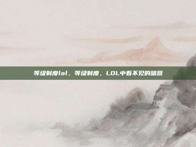 等级制度lol，等级制度，LOL中看不见的暗器