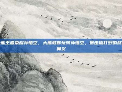 大熊王者荣耀孙悟空，大熊教你玩转孙悟空，暴击流打野的终极奥义