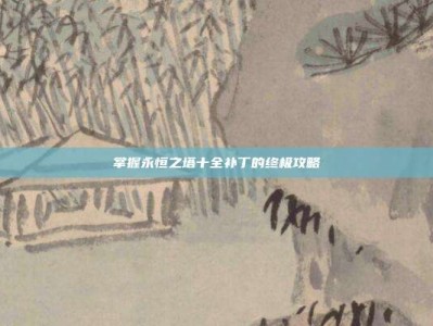 掌握永恒之塔十全补丁的终极攻略