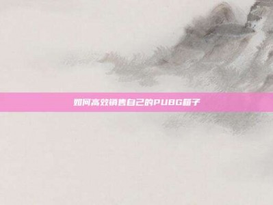 如何高效销售自己的PUBG箱子