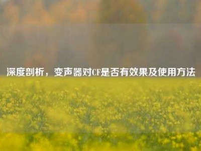 深度剖析，变声器对CF是否有效果及使用方法