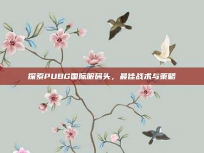 探索PUBG国际服码头，最佳战术与策略