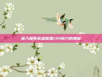 深入探索英雄联盟134磁力的奥秘