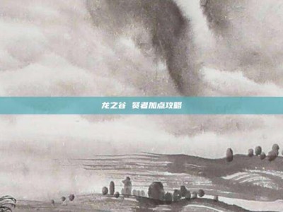 龙之谷 贤者加点攻略