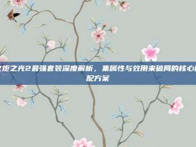 火炬之光2最强套装深度解析，集属性与效用来破局的核心搭配方案