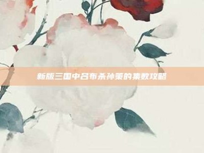 新版三国中吕布杀孙策的集数攻略