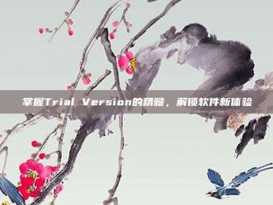 掌握Trial Version的精髓，解锁软件新体验