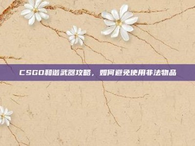CSGO和谐武器攻略，如何避免使用非法物品