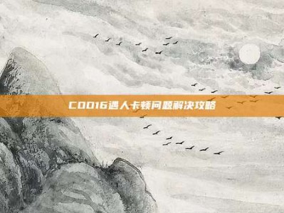 COD16遇人卡顿问题解决攻略