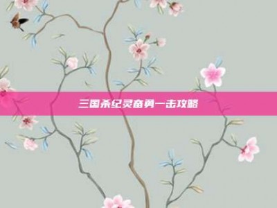 三国杀纪灵奋勇一击攻略
