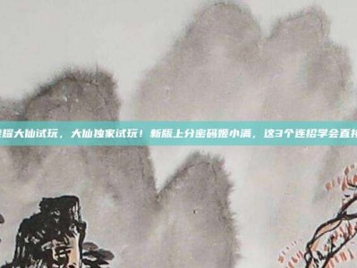 王者荣耀大仙试玩，大仙独家试玩！新版上分密码姬小满，这3个连招学会直接封神！