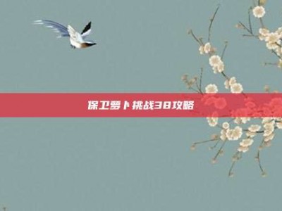 保卫萝卜挑战38攻略