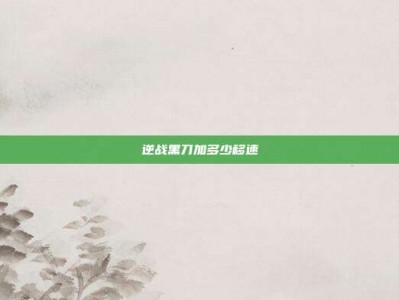 逆战黑刀加多少移速
