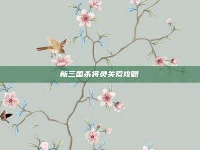 新三国杀将灵关索攻略
