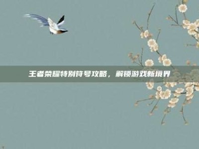 王者荣耀特别符号攻略，解锁游戏新境界