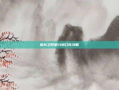 信长之野望13窗口化攻略