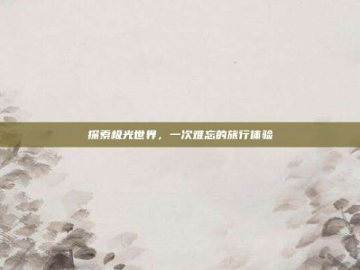 探索极光世界，一次难忘的旅行体验