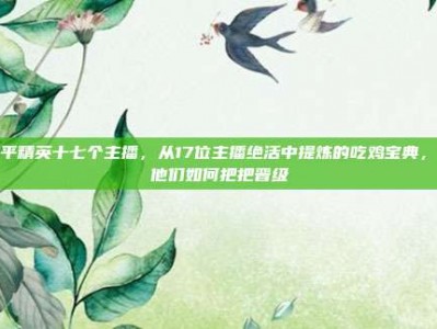 和平精英十七个主播，从17位主播绝活中提炼的吃鸡宝典，看他们如何把把晋级