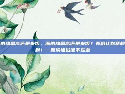 面的热量高还是米饭，面的热量高还是米饭？真相让你意想不到！一篇读懂选饭不踩雷