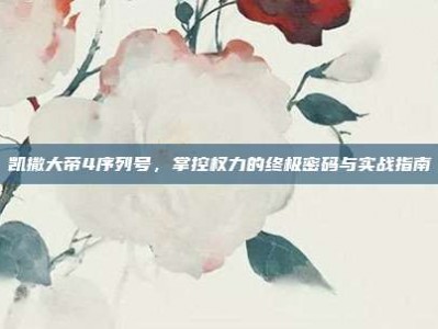 凯撒大帝4序列号，掌控权力的终极密码与实战指南