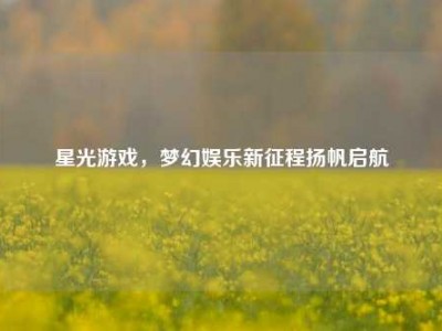 星光游戏，梦幻娱乐新征程扬帆启航