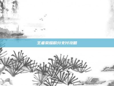 王者荣耀积分支付攻略