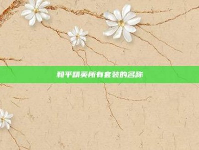 和平精英所有套装的名称