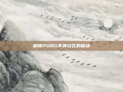 解锁PUBG不弹社区的秘诀