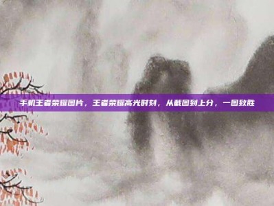 手机王者荣耀图片，王者荣耀高光时刻，从截图到上分，一图致胜
