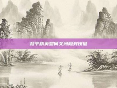 和平精英如何关闭隐身按键