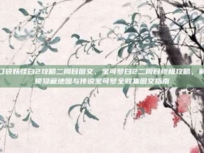 口袋妖怪白2攻略二周目图文，宝可梦白2二周目终极攻略，解锁隐藏地图与传说宝可梦全收集图文指南