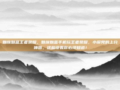 魅族魅蓝王者荣耀，魅族魅蓝手机玩王者荣耀，小屏党的上分神器，这些设置你必须知道！