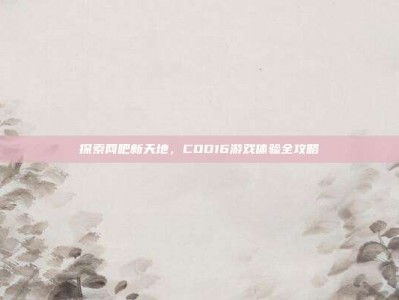 探索网吧新天地，COD16游戏体验全攻略
