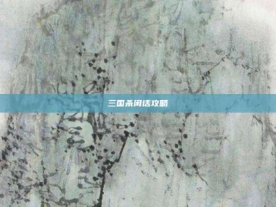 三国杀闲话攻略
