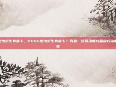 pubg绝地求生有点卡，PUBG绝地求生有点卡？别急！这份流畅攻略拯救你的吃鸡体验