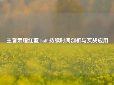 王者荣耀红蓝 buff 持续时间剖析与实战应用
