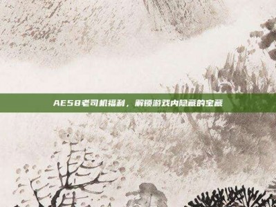 AE58老司机福利，解锁游戏内隐藏的宝藏