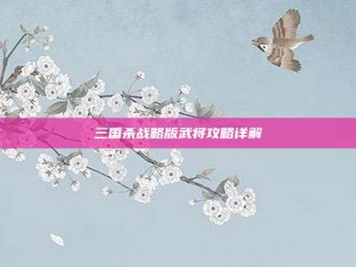 三国杀战略版武将攻略详解