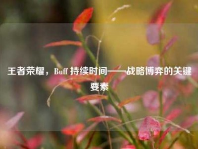 王者荣耀，Buff 持续时间——战略博弈的关键要素