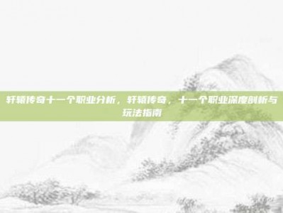 轩辕传奇十一个职业分析，轩辕传奇，十一个职业深度剖析与玩法指南