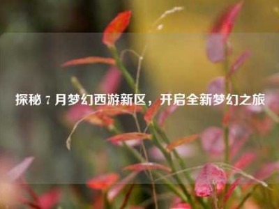 探秘 7 月梦幻西游新区，开启全新梦幻之旅