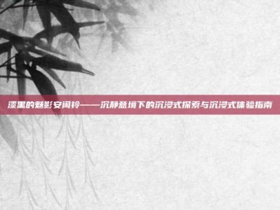 漆黑的魅影安闲铃——沉静意境下的沉浸式探索与沉浸式体验指南